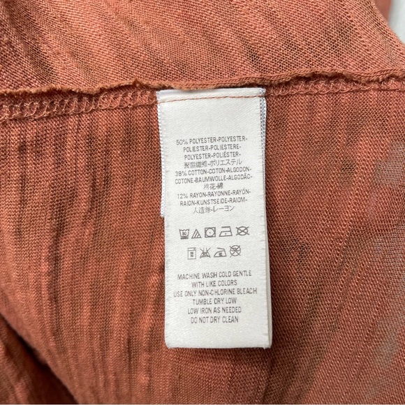 We The Free Mock Neck Sleeveless Tank Top Rust Burnt Orange Boho Free People - Picture 9 of 10